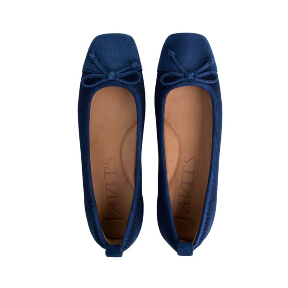 Eric Javits Women's Parris Navy Leather Ballet Flat 🥿 Size 7🥿 Navy Blue - Picture 11 of 11